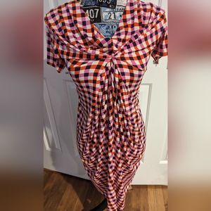 Leota Anthropologie maternity gingham midi summer dress bird and the bees